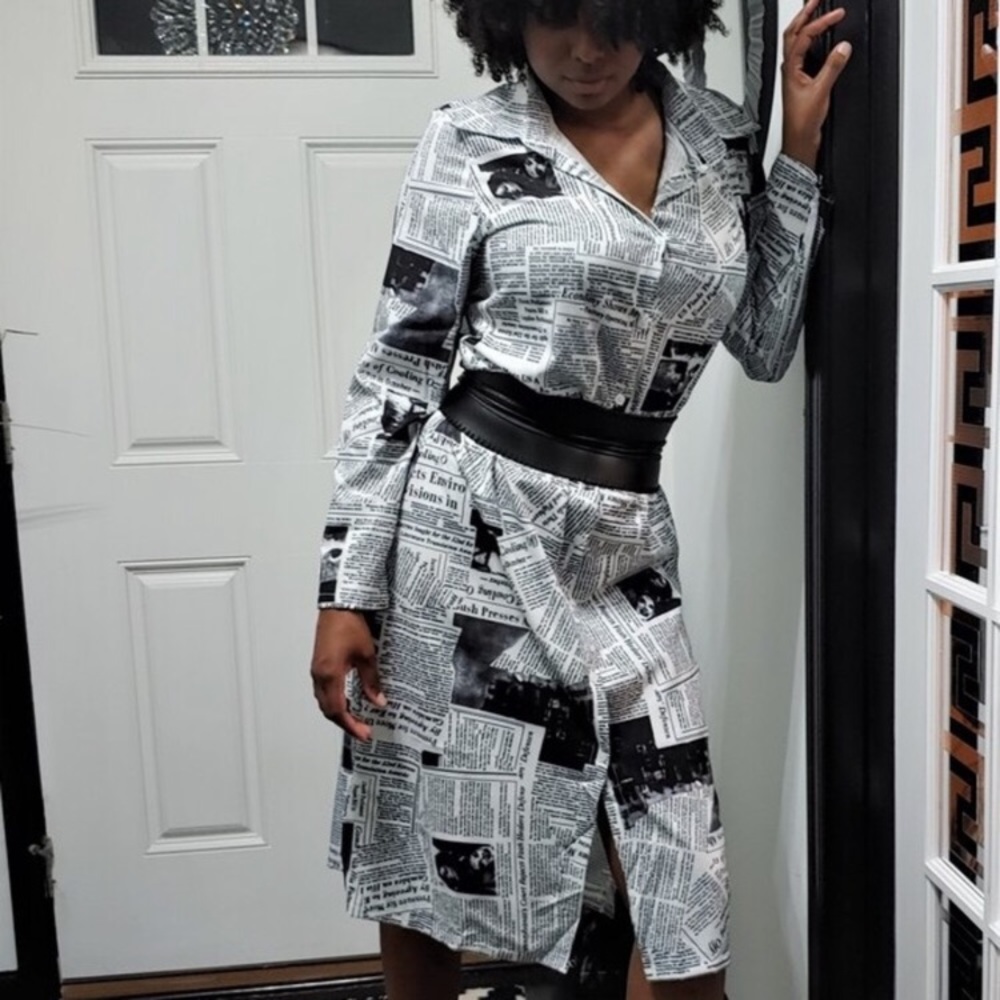 Newspaper Print Dress